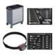 Set Kraftwerk Werkstattwagen BT700 60/40 7 Schubladen + LED Stirnlampe COB 500 + Steckschlüssel-Einlage 1/4“+3/8“+1/2“, bestückt, 86-tlg. + Gabelring/ Ring-Ring-Einlage 46-tlg.-1