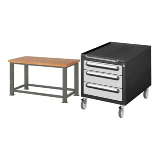 Set STIER Schwerlastwerkbank 2500 kg Premium BxTxH 1500x900x850 mm +...
