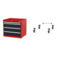 Set STIER Schubladenschrank mit 4 Schubladen BxTxH 700x575x620 mm...