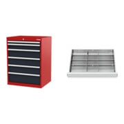 Set STIER Schubladenschrank mit 6 Schubladen BxTxH 700x575x920 mm...