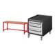 Set STIER Höhenverstellbare Werkbank Premium BxTxH 2000x700x840-1040mm RAL...