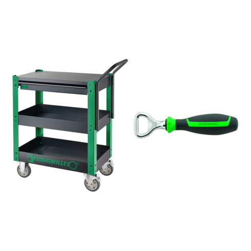 Set Stahlwille Servicetrolley + Flaschenöffner Kapselheber 160 mm