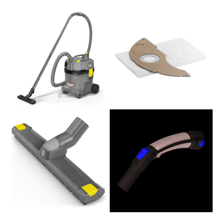 Set Kärcher: NT 22/1 Ap Te L Sauger + Vliesfilter + DN 35 Düse, Krümmer & Saugr.