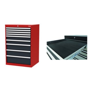 Set STIER Schubladenschrank mit 9 Schubladen BxTxH 700x575x1020 mm...