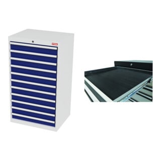 Set STIER Schubladenschrank mit 11 Schubladen BxTxH 700x575x1220 mm...