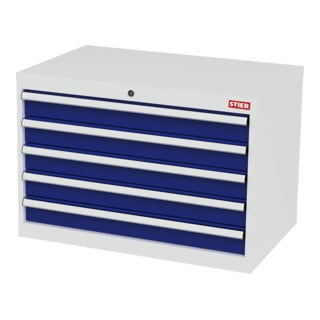 Set STIER Schubladenschrank mit 5 Schubladen BxTxH 900x575x620 mm...