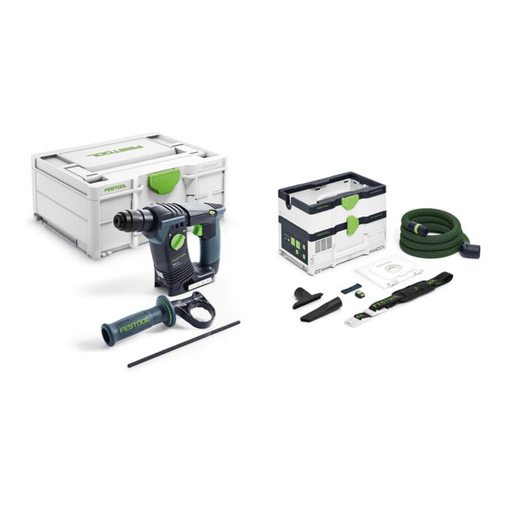 Set Festool Akku-Bohrhammer BHC 18-Basic + Akku-Absaugmobil CTLC SYS I-Basic CLEANTEC