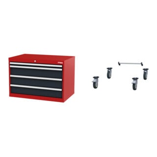 Set STIER Schubladenschrank mit 4 Schubladen BxTxH 900x575x620 mm...