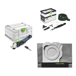 Set Festool Akku-Oszillierer OSC 18 E-Basic VECTURO + Akku-Absaugmobil CTLC SYS I-Basic CLEANTEC + Filtersack Longlife-FIS-CT SYS