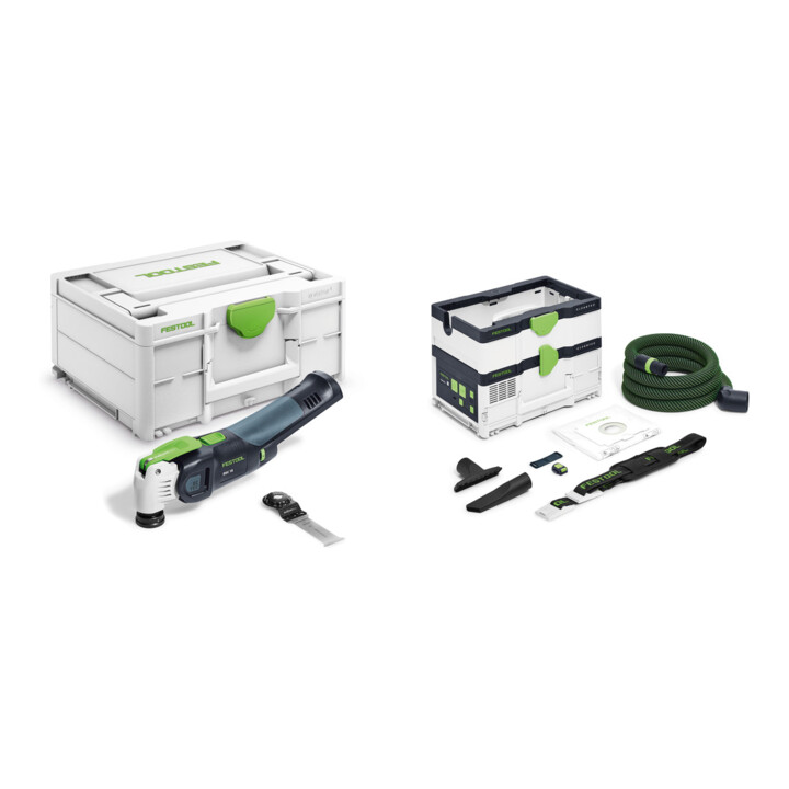 Set Festool Akku-Oszillierer OSC 18 E-Basic VECTURO + Akku-Absaugmobil CTLC SYS I-Basic CLEANTEC