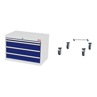 Set STIER Schubladenschrank mit 4 Schubladen BxTxH 900x575x620 mm...