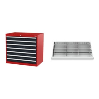 Set STIER Schubladenschrank mit 7 Schubladen BxTxH 900x575x820 mm...