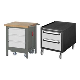Set STIER Werkbank Premium mit abs. Fahrgestell und 3 Schubladen BxTxH...