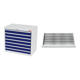 Set STIER Schubladenschrank mit 7 Schubladen BxTxH 900x575x820 mm...