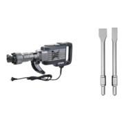 Set STIER Abbruchhammer SAH-2000, 1700 W, 50 J, 2000 Schläge/min, 30 mm Sechskant-Aufnahme + STIER 30 mm SDS-HEX Flachmeißel Set 35/50 x 410 mm für Abbruchhammer
