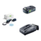 Set Festool Akku-Exzenterschleifer ETSC 2 150-Basic + Tabless Akkupack BP 18 TBX 4 C-ASI + Schnellladegerät TCL 6-1