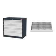 Set STIER Schubladenschrank mit 5 Schubladen BxTxH 900x575x820 mm +...