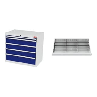 Set STIER Schubladenschrank mit 5 Schubladen BxTxH 900x575x820 mm...