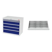 Set STIER Schubladenschrank mit 5 Schubladen BxTxH 900x575x820 mm...
