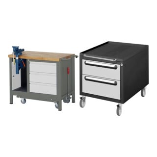 Set STIER Werkbank Premium mit abs. Fahrgestell, 3 Schubladen und...