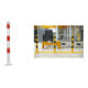 Set Absperrpfosten 460PB/1. D 60 mm ortsf., w/r + BefestigungsschraubensatzTyp 1 + Verbindungsglied verzinkt, weiß, beschichtet 10 Stück + Absperrkette aus Stahl 5mm geschweißt, verzinkt, rot/weiß, beschichtet 10 Stück-1