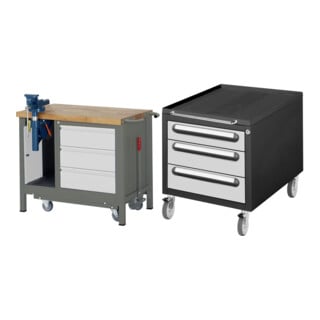 Set STIER Werkbank Premium mit abs. Fahrgestell, 3 Schubladen und...