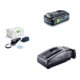 Set Festool Akku-Exzenterschleifer ETSC 2 125-Basic + Tabless Akkupack BP 18 TBX 4 C-ASI + Schnellladegerät TCL 6-1