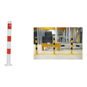 Set Absperrpfosten 476P/1 D 76 mm ortsf., verz. + BefestigungsschraubensatzTyp 1 + Verbindungsglied verzinkt 10 Stück + Absperrkette aus Stahl 5mm geschweißt, feuerverzinkt 10 Stück