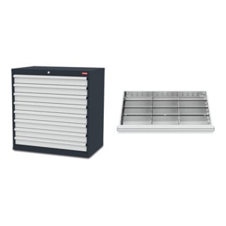 Set STIER Schubladenschrank mit 8 Schubladen BxTxH 900x575x920 mm +...