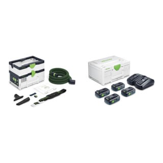 Set Festool Akku-Absaugmobil CTLC SYS I-Basic CLEANTEC + Energie-Set SYS 18V 4xTBX4/TCL6DUO