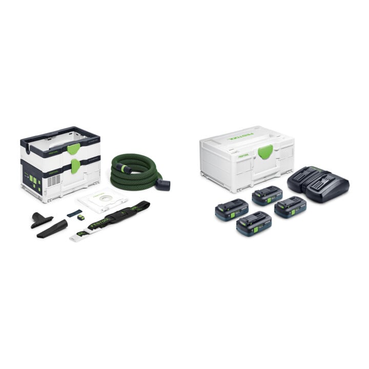 Set Festool Akku-Absaugmobil CTLC SYS I-Basic CLEANTEC + Energie-Set SYS 18V 4xTBX4/TCL6DUO