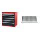 Set STIER Schubladenschrank mit 6 Schubladen BxTxH 900x575x920 mm...
