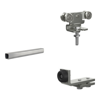 Set MEA Laufrohr Nr. 2 / 2 m / verzinkt + MEA Rohrpuffer Nr.2 + MEA Doppelrolle Nr.2