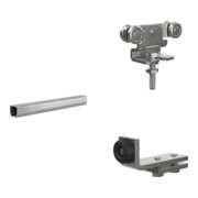 Set MEA Laufrohr Nr. 2 / 2 m / verzinkt + MEA Rohrpuffer Nr.2 + MEA Doppelrolle Nr.2