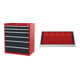 Set STIER Schubladenschrank mit 6 Schubladen BxTxH 900x575x1020 mm RAL 3020 /...