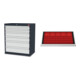 Set STIER Schubladenschrank mit 6 Schubladen BxTxH 900x575x1020 mm RAL 7016 /...