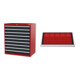 Set STIER Schubladenschrank mit 9 Schubladen BxTxH 900x575x1020 mm RAL 3020 /...