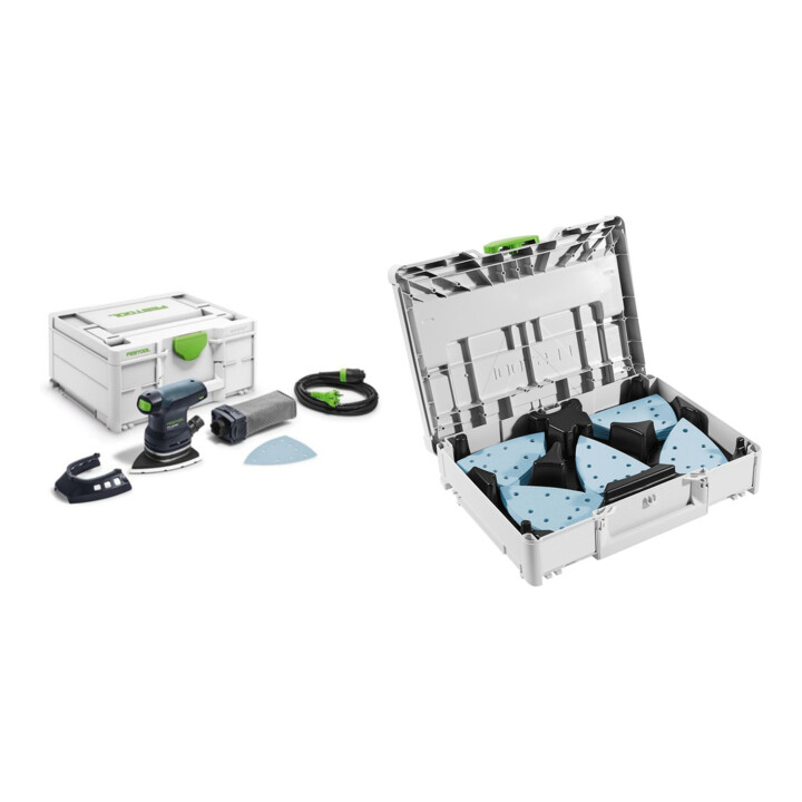 Set Festool Deltaschleifer DTS 400 REQ-Plus + Festool Schleifmittel-Systainer³ SYS-STF DELTA GR-Set Granat