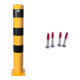 Set Schake Absperrpfosten, herausnehmbar + Dreikantverschluss Ø 193mm, gelb/schwarz + Dreikantschlüssel M 12, Standard + Grauguss-Univ.-Schlüssel z.Absperrpf. m.Feuerw.-V. + Abdeckkappe Art.Nr.470.20 ohne Verschluss + Abdeckkappe Art.Nr.470.21 + Federvers-1