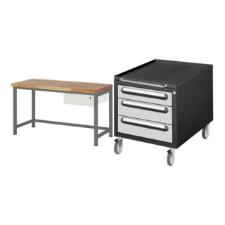 Set STIER Höhenverstellbare Werkbank Premium mit 1 Schublade BxTxH...