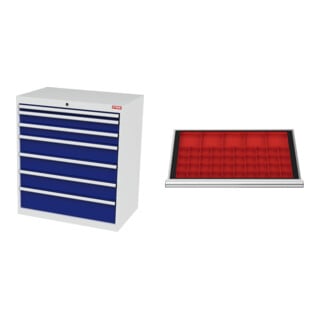 Set STIER Schubladenschrank mit 7 Schubladen BxTxH 900x575x1020 mm...