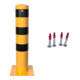 Set Durchgangssperre 70x70mm feuerverzinkt, rot Zylind + BefestigungsschraubensatzTyp 1-1