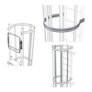 Set ZARGES Doppelsicherungsschranke ST + ZARGES Rückenschutzbügel D = 700 mm Stahl verzinkt + ZARGES Rückenschutzstrebe 1.400 mm Stahl verzinkt
