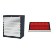 Set STIER Schubladenschrank mit 9 Schubladen BxTxH 900x575x1020 mm +...