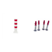 Set Schake Absperrpfosten Typ 4042/1, ortsfest, Ø42mm, zum Einbetonieren, + 1 Öse + Schake Verbindungsglied verzinkt 10 Stück + Schake Absperrkette aus Stahl 5mm geschweißt, feuerverzinkt 10 Stück