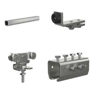 Set MEA Laufrohr Nr. 2 / 2 m / verzinkt + MEA Verbindungsmuffe Nr. 2 + MEA Rohrpuffer Nr.2 + MEA Doppelrolle Nr.2