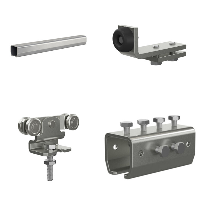 Set MEA Laufrohr Nr. 2 / 2 m / verzinkt + MEA Verbindungsmuffe Nr. 2 + MEA Rohrpuffer Nr.2 + MEA Doppelrolle Nr.2