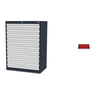 Set STIER Schubladenschrank mit 11 Schubladen BxTxH 900x575x1220 mm +...