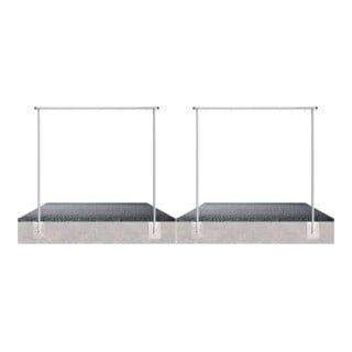 Set Schake Wäschetrockengerüst Ø60mm, Querstange 4,00m, 8 Haken einseitig + Aufpreis für Mehrhaken für Wäschesystem (gebogen) (Aufpreis je Haken)