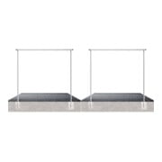Set Schake Wäschetrockengerüst Ø60mm, Querstange 4,00m, 8 Haken einseitig + Aufpreis für Mehrhaken für Wäschesystem (gebogen) (Aufpreis je Haken)